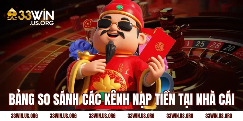 Bảng so sánh các kênh nạp tiền tại nhà cái